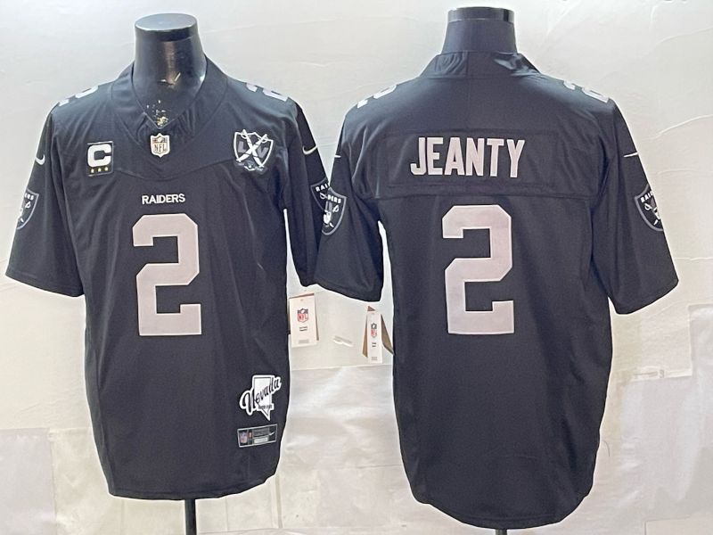 Men 2026 Oakland Raiders #2 Jeanty Black 3th generation Throwback Nike Limited NFL Jersey style 003